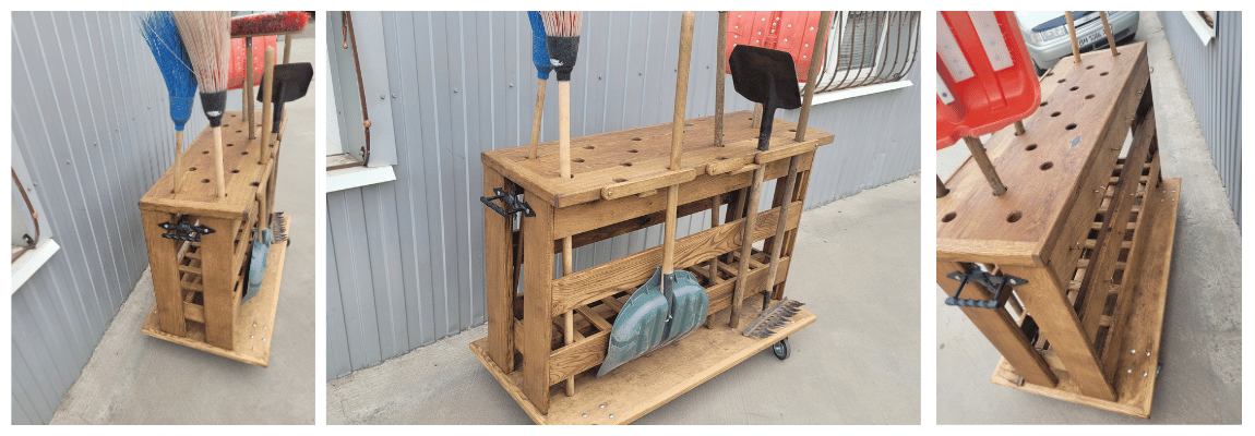 Trolley for inventory in the stable made of wood from the manufacturer